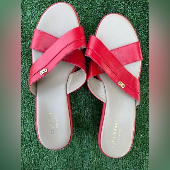 Cole Haan Shoes - Cole Haan Red Women's Briella Grand II Wedge Slide Sandal Size 8.5B